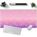 Kawaii Mouse Pad Desk Gaming Accessories Cute Clouds Xxl Mouse Pad Pink Anime Office Decor Desk Mousepad Large 31.5x15.7in Extended Keyboard Mousepad For Desk Girl With Stitched Edges Non-Slip Rubber