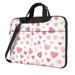 YFYANG 15.6 inch Universal Laptop Bag Oxford Cloth Laptop Sleeve Multi-functional Pink Heart Line Texture Notebook Computer Messenger Bag Handbag