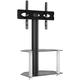 Corner tv Stand 2-Tiers for 32-70 Inch Black and Silver Vidaxl Black