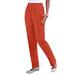 Plus Size Women's Straight-Leg Soft Knit Pant by Roaman's in Copper Red (Size 6X) Pull On Elastic Waist