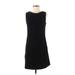 DKNY Casual Dress - Mini High Neck Sleeveless: Black Solid Dresses - Women's Size Small