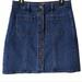 J. Crew Skirts | J. Crew Button Front Pockets Medium Wash Stretch Blue Denim Jean Skirt 6 | Color: Blue | Size: 6