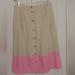 J. Crew Skirts | J. Crew Linen & Cotton Lined Midi Skirt Beige / Pink Sz M Adorable! | Color: Cream/Pink | Size: M