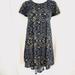 Lularoe Dresses | Lularoe Carly Navy High Low Knit Cotton Dress Xxs | Color: Blue/Tan | Size: Xxs