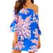 Lilly Pulitzer Dresses | Lilly Pulitzer Blue Pink Coral Silk Off The Shoulder Brilliant Sanilla Dress | Color: Blue/Pink | Size: S