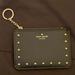 Kate Spade Bags | Kate Spade Black Pebbled Leather Gold Studs Card/Coin Zippered Wallet Key Chain | Color: Black/Gold | Size: Os