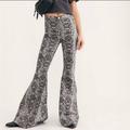 Free People Pants & Jumpsuits | Free People We The Free Float On Bell Bottoms In Snake Print | Color: Gray | Size: 25