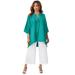 Plus Size Women's Hi-Low Linen Tunic by Jessica London in Waterfall (Size 20 W) Long Shirt