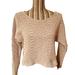 Athleta Sweaters | Athleta Gray Cream & White Cotton & Cashmere Crop Sweater Women’s Size Medium | Color: Gray/White | Size: M