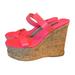 Nine West Shoes | Like New Nine West Neon Pink Wedge Sz 7 | Color: Pink/Tan | Size: 7