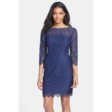 Lilly Pulitzer Dresses | Lilly Pulitzer Hera Navy Blue Lace 3/4 Sleeve Sheath Dress Women's Size 0 | Color: Blue | Size: 0