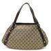 Gucci Bags | Gucci Gg Canvas Tote Bag Shoulder Leather Khaki Beige Dark Brown 130736 | Color: Cream | Size: Os