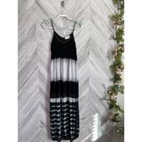 Anthropologie Dresses | Anthropologie Aleah Tie-Dye Maxi Dress Beaded Embellished Strap Maxi Dress Xs | Color: Black/White | Size: Xs
