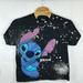 Disney Shirts | Disney Stitch Tee Shirt Men’s Xl Black Splatter Arms Crossed Lilo Short Sleeve | Color: Black/Blue | Size: Xl