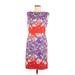 Adrianna Papell Casual Dress - Sheath: Purple Print Dresses - Women's Size 8