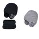 ADovz Winter Beanie Hats with Earflaps for Men Women，Stretchy Mens Winter Hat Ski Caps with Earflap，Hat Scarf Set (black + gray,aldult)