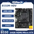 B550 Carte Mère ASRock B550M-HDV Utilisé Prise De Carte Mère AM4 DDR4 64 Go M.2 USB3.2 HDMI Micro