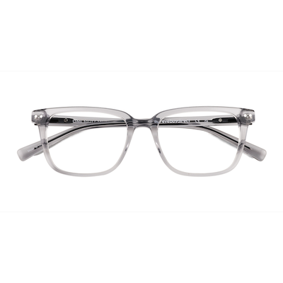 Unisex s rectangle Crystal Gray Acetate Prescription eyeglasses - Eyebuydirect s Esme