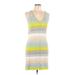 Daily Practice By Anthropologie Casual Dress - Mini Plunge Sleeveless: Gray Print Dresses - Women's Size Large Petite