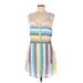 Splendid x Gray Malin Casual Dress - Mini Scoop Neck Sleeveless: Yellow Stripes Dresses - Women's Size Medium