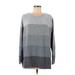 Elisabeth by Liz Claiborne Pullover Sweater: Gray Color Block Tops - Women's Size 2