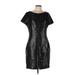 T Tahari Casual Dress - Sheath: Black Solid Dresses - Women's Size 12