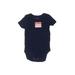The Children's Place Short Sleeve Onesie: Blue Solid Bottoms - Size 6-9 Month