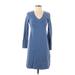 Athleta Casual Dress - Shift: Blue Solid Dresses - Women's Size Small