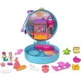 Polly Pocket Compact Playset Dolphin Beach with Micro Polly Mermaid Doll & Accessories Travel Toys with Surprise Reveals