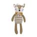 Cuddle Me Deer 100% Cotton Knitted Plush Toy Penelope Brown/Pink