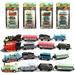 CORPER TOYS Mini Train Toy Die-Cast Pull Back Steam Train Model Set Assorted Styles for Kids Boys - 4 Packs (16 Pieces)