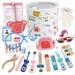 OWSOO Doctor Kit Realistic Bucket Toddlers Wooden Toy Set Toy Set Thermometer Set Thermometer Tooth Doctor Kit Pretend Mirror Toy Bucket Kit Pretend Play Model Probe Mirror Dentist Doctor Kit