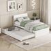 Modern Twin Bed Frame With Trundle For White High Gloss With Light