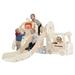 Kids Slide Playset Structure 9 in 1, Freestanding Castle Climbing Crawling Playhouse with Slide, Arch Tunnel