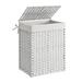 Handwoven Laundry Hamper, 23.8 Gal (90L) Synthetic Rattan Clothes Laundry Basket with Lid, Foldable, Removable Liner Bag