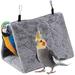 Peony Parrot Hammock Bird Nest Warm Soft Plush Hammock Hanging Cage Tent for Birds Parrot Winter Warm Bed Pet Toy Pouch Cotton Bed (M- Gray)