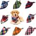 Chunhong 8 Pack Triangle Dog Bandanas Reversible Plaid Painting Bibs Scarf Washable and Adjustable Kerchief Set for Small to Large Dogs Cats Pets(Size L)