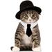 HUYADAPI Pet Bow Tie Adjustable Formal Collar Neck Tie and Costume Company Top Hat for Cats Dogs Puppy Pets 2 Pieces