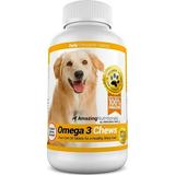 Amazing Omega 3 Fish Oil for Dogs - Omega 3 for Dogs Shedding and Itchy Skin Relief for Dog Dry Skin and Hot Spots EPA and DHA Fatty Acids Dog Skin and Coat Supplement - 120 Salmon Flavor Chews