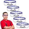 [5-Pack]Bule Safety Goggles Clear Anti-fog/Anti-Scratch Safety Glasses over Glasses Over Glasses Eyes Protection Goggles Protective Eyewear