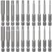 REXBETI 20 Piece Hex Head Allen Wrench Screwdriver Bit Set SAE Metric 1/4 Inch Hex Shank S2 Steel Magnetic 2.3 Inch Long Drill Bits with Storage Box(20-Hex Bit Set(silver))