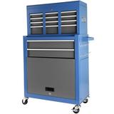 Rolling Tool Chest with Wheels 8 Drawers Assembled Tool Cabinet Combo with Drawers Detachable Organizer Tool Chests Mobile Lockable Tool Box for Workshop Mechanics Garage Blue + Grey + Steel