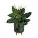 Nearly Natural 4 Spathiphyllum Artificial Plant in Black Planter with Stand - 11.5