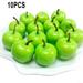 10PCS Mini Artificial Green Apples Plastic Fruit Fake Fruit Lifelike Simulation Apples for Home Kitchen Table Basket Decoration