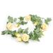 Artificial Rose Vine Flowers with Green Leaves Fake Silk Rose Hanging Vine Flowers Garland Ivy Plants for Home Wedding Party Garden Wall Decoration Gold