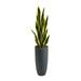 Nearly Natural 3.5 Sansevieria Artificial Plant in Gray Planter - 18