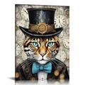 JEUXUS Victorian Steampunk Decor - Steampunk Wall Art Prints Gothic Steampunk Animals Posters Vintage Dictionary Steam Punk Goth Pictures for Living Room Home Bedroom Decorations
