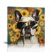 JEUXUS Creative Dog Picture for Wall Decor Van Gogh Starry Night Sunflower Sunflower Painting Prints in Dog s Sunglasses Bulldog Dalmatian Golden Retriever Poster Deocration