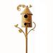 Stiwee Birdhouse Garden Stakes Metal Bird House With Pole Large Bird Houses For Courtyard Backyard Patio Outdoor Garden Decor Copper Birdhouse Poles Bird House Ground Decor Garden Decor