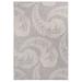 Feathers Premium Paisley-Like Plumes Indoor Outdoor Area Rug GREY-WEISS 6 7 ROUND Paisley Floral & Botanical 0.25 - 0.5 inch Pet Friendly Stain